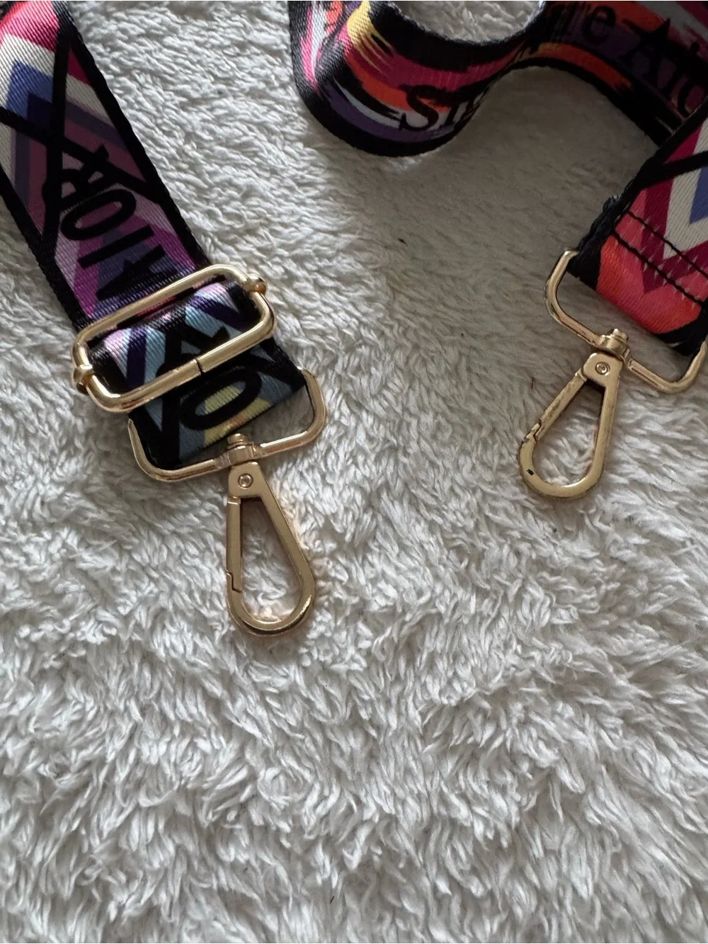 Colorful Adjustable Replacement Crossbody Bag Strap with Gold Clips